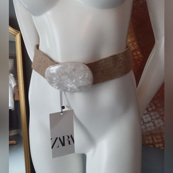 NWT Zara Jute Straw and Resin Belt - Picture 10 of 11